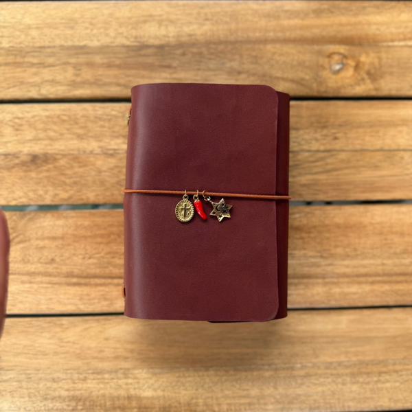 Mon petit carnet cuir lisse acajou