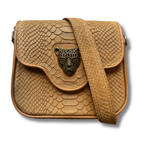 Sac ISEULT Cuir suédé embossé façon python camel