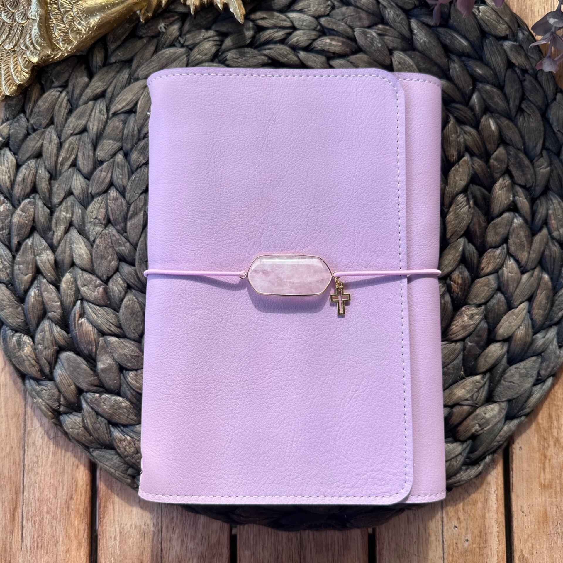 Mon grand carnet cuir lisse mauve