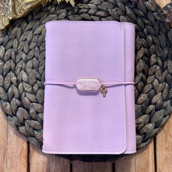Mon grand carnet cuir lisse mauve