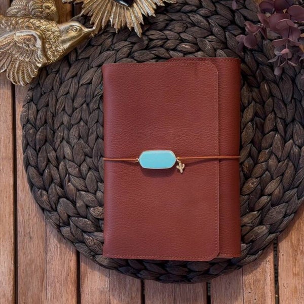 Mon grand carnet cuir grainé cognac