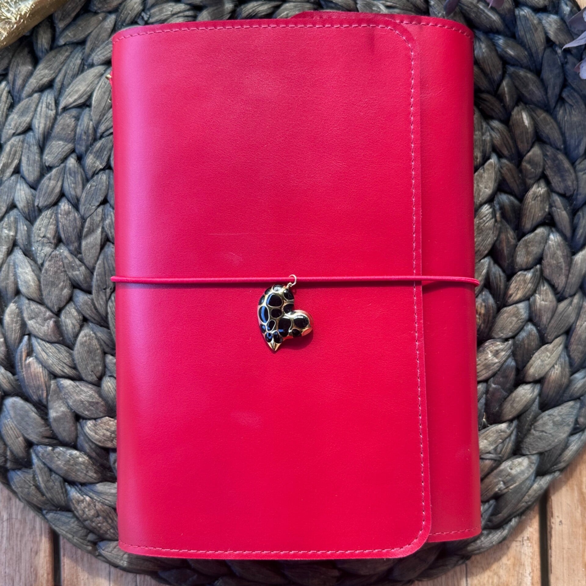 Mon grand carnet cuir lisse rouge