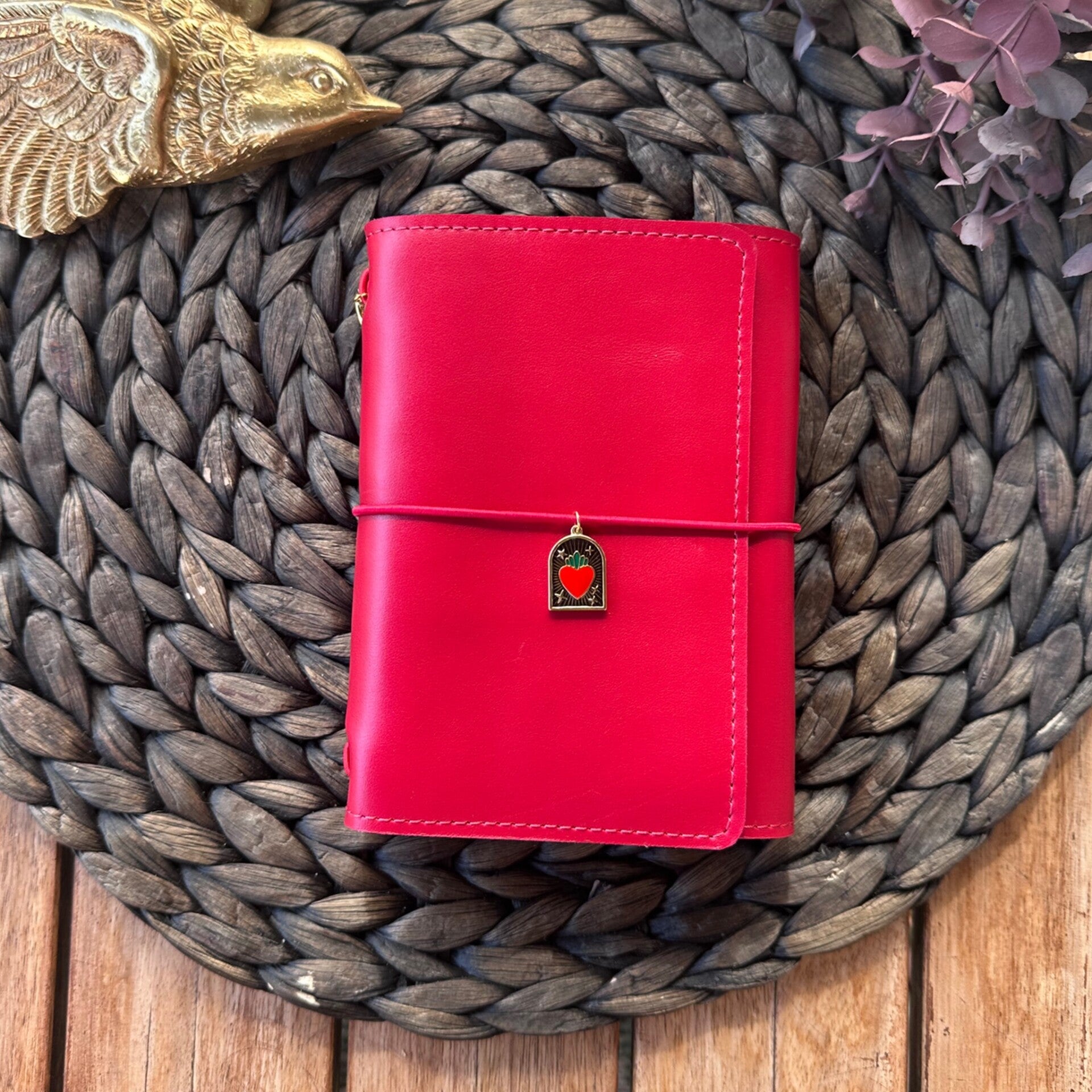 Mon petit carnet cuir lisse rouge