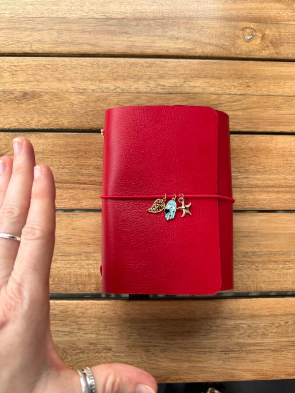Mon petit carnet cuir lisse rouge