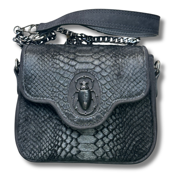 Sac ISEULT Cuir poils embossé effet python et cuir nubuck