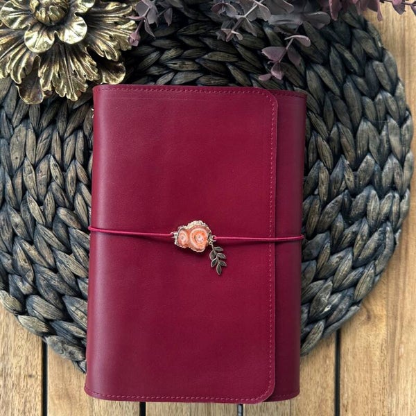 Mon grand carnet cuir lisse bordeaux