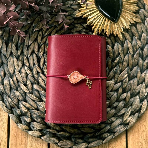 Mon petit carnet cuir lisse bordeaux