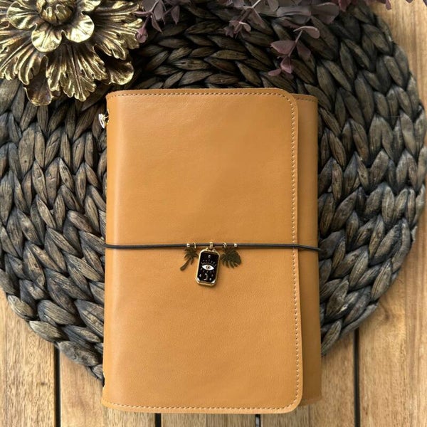 Mon grand carnet cuir lisse camel