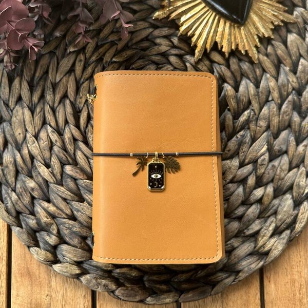 Mon petit carnet cuir lisse camel