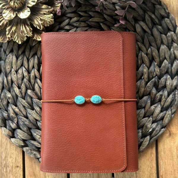 Mon grand carnet cuir grainé cognac