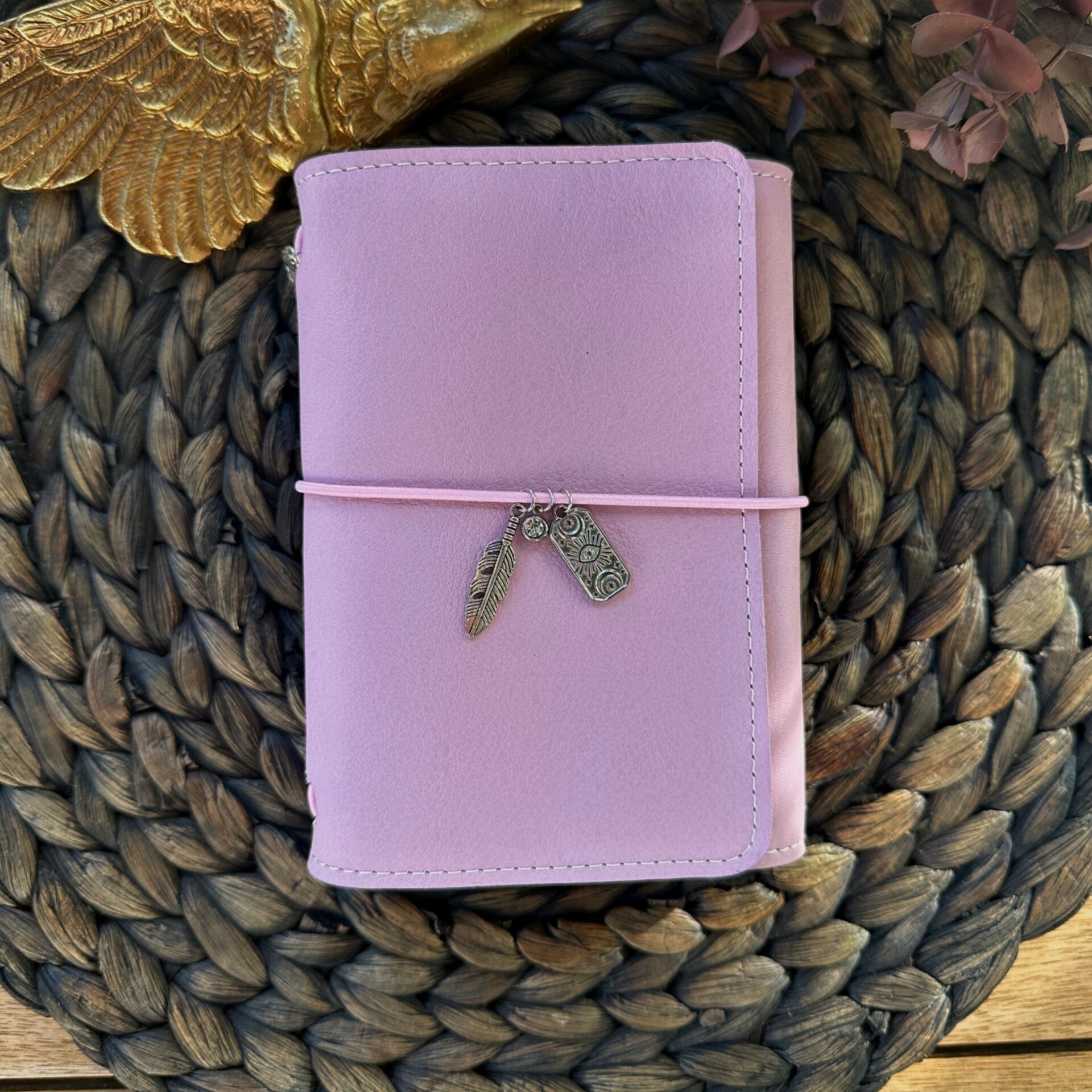 Mon petit carnet cuir lisse mauve
