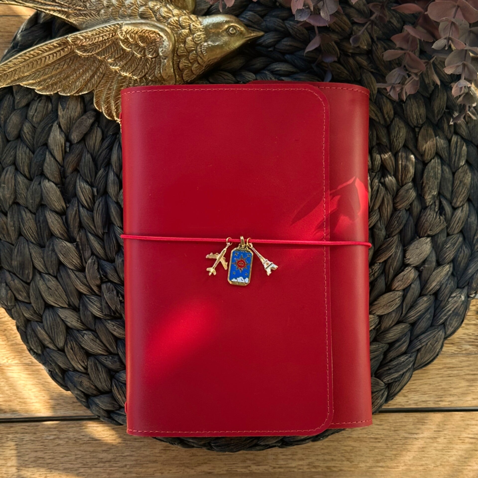 Mon grand carnet cuir lisse rouge