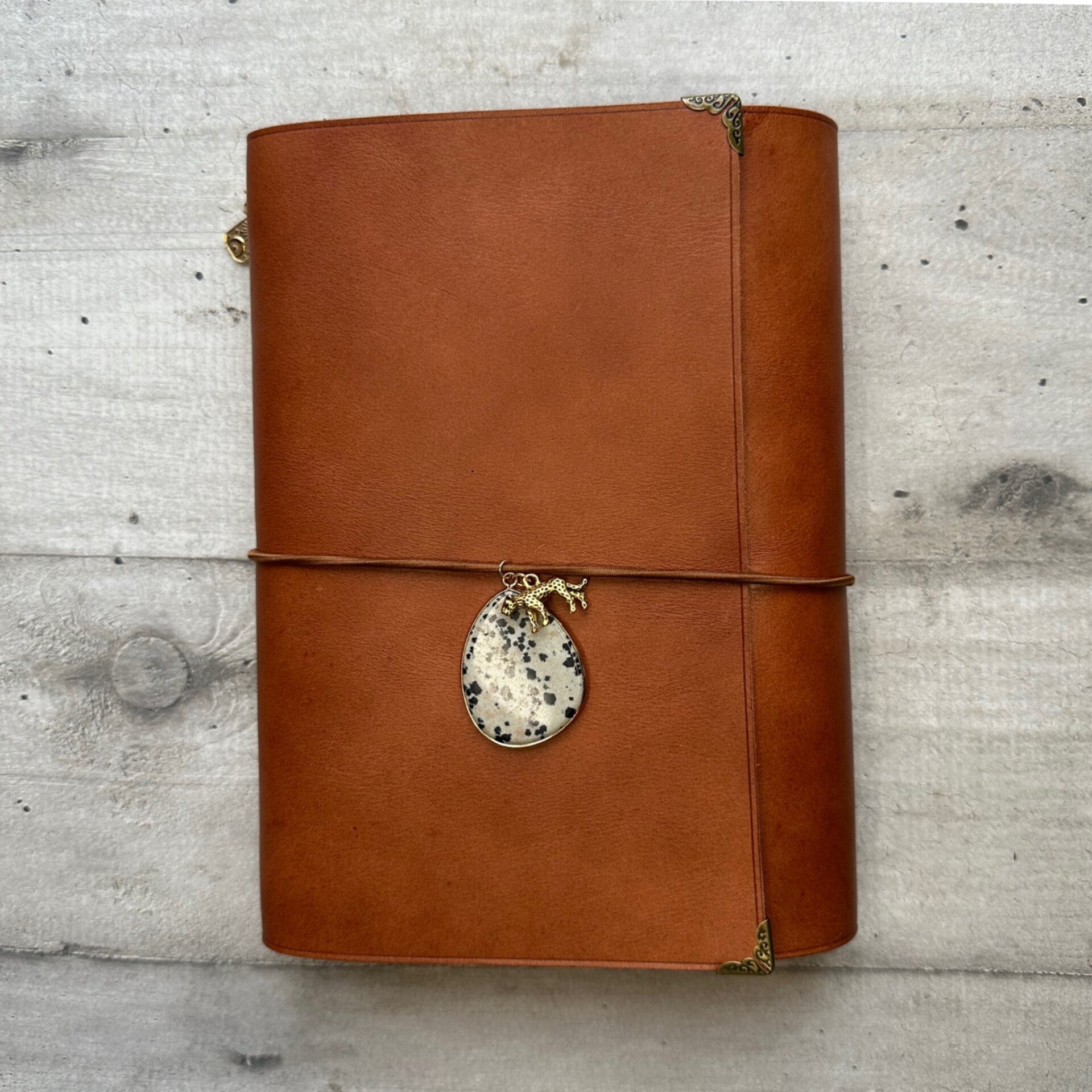 Mon grand carnet cuir tannage végétal lisse cognac