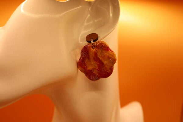 POLY - ORANJE BRUIN GLITTER MIX (D)