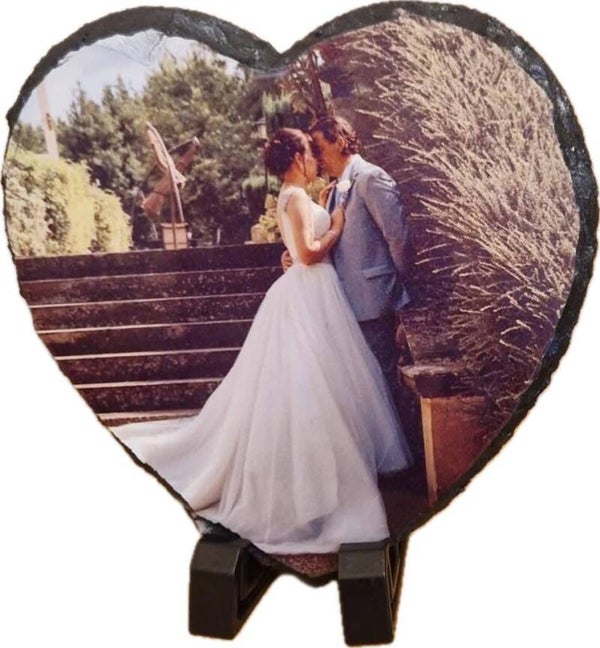 Personalised Small Heart Slate 15cm x 15cm