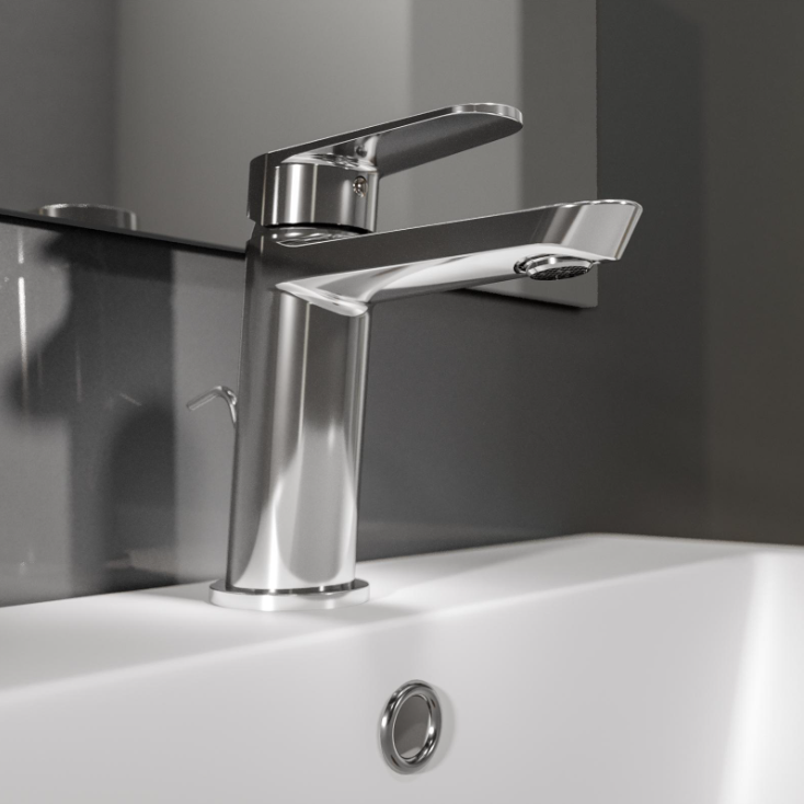 Pisa - Chrome Basin Mixer inc. Waste