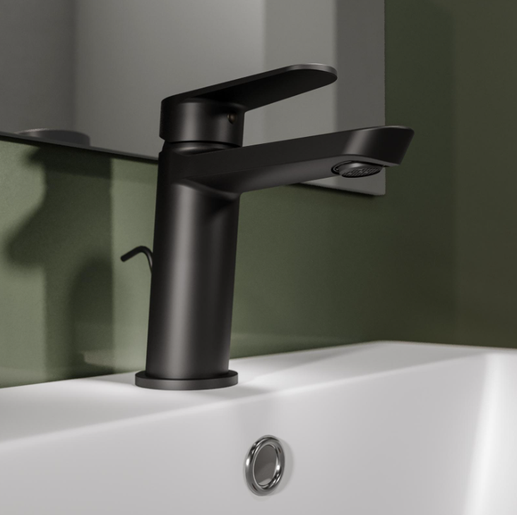 Pisa Nero - Matt Black Mixer Tap inc Waste