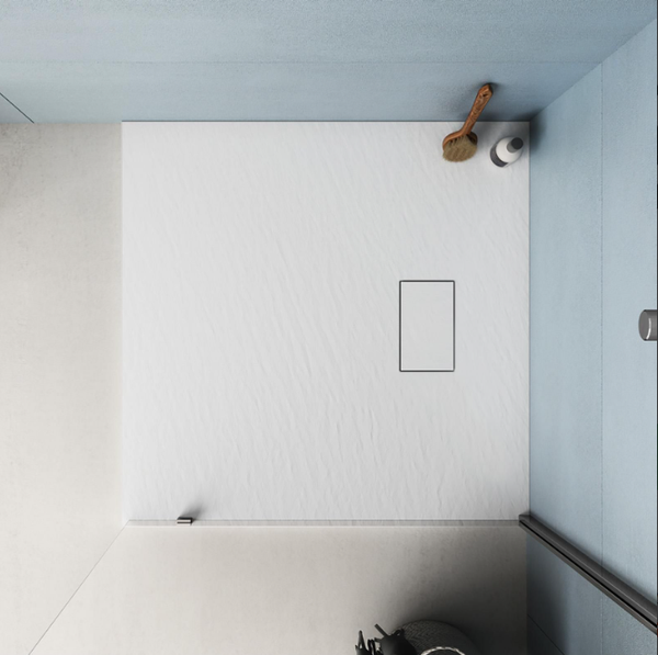 Square Stone Resin Tray - White