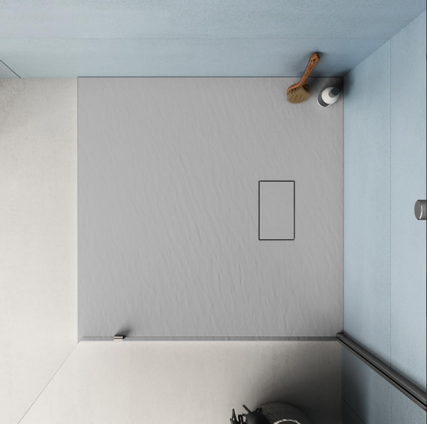 Square Stone Resin Tray - Grey