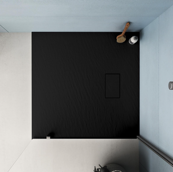 Square Stone Resin Tray - Black