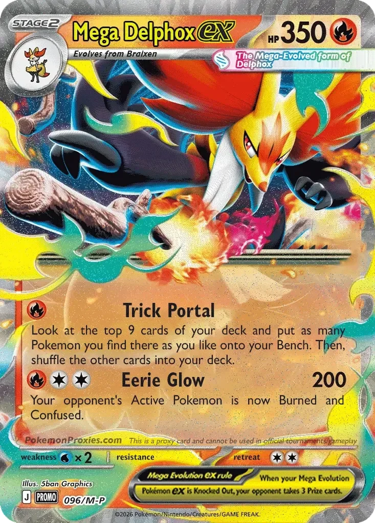 Mega Delphox EX 008/084 Pitch Black Double Rare