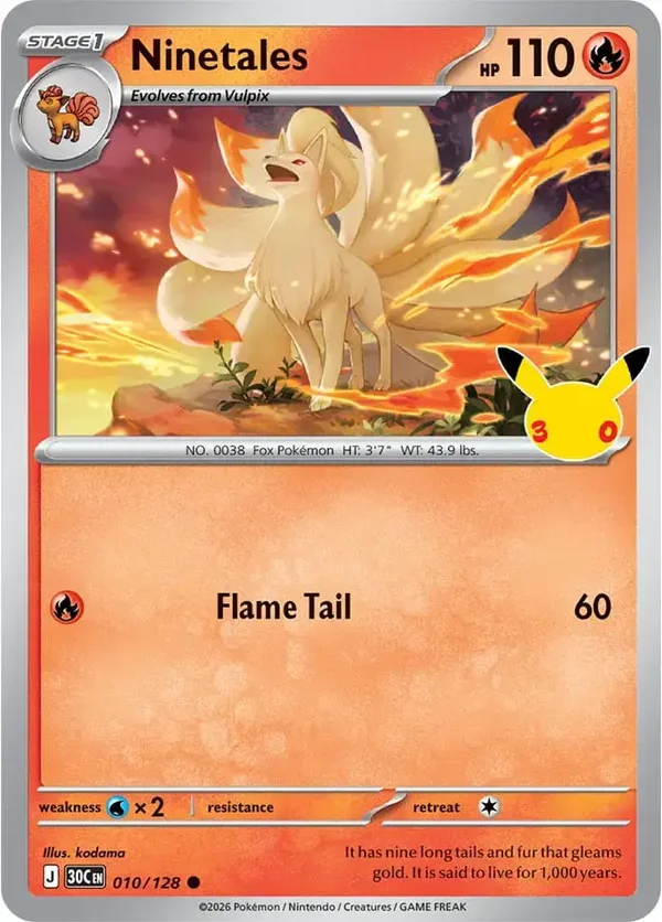 Ninetales 010/128 30Th Celebration
