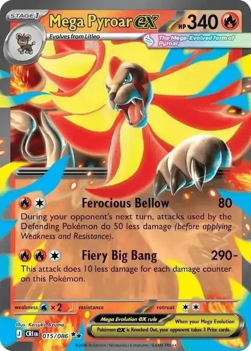 Mega Pyroar EX 015/086 Chaos Rising