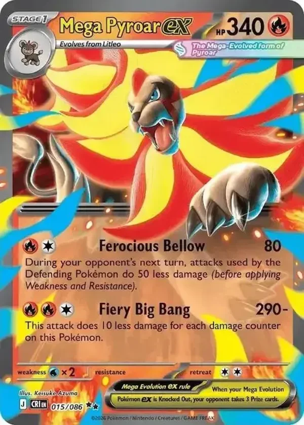 Mega Pyroar EX 015/086 Bundel 50 Kaarten