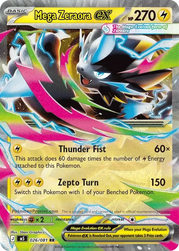 Mega Zeraora EX 027/084 Pitch Black Double Rare
