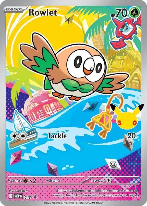 Rowlet 043 Mega Evolution Black Star Promo