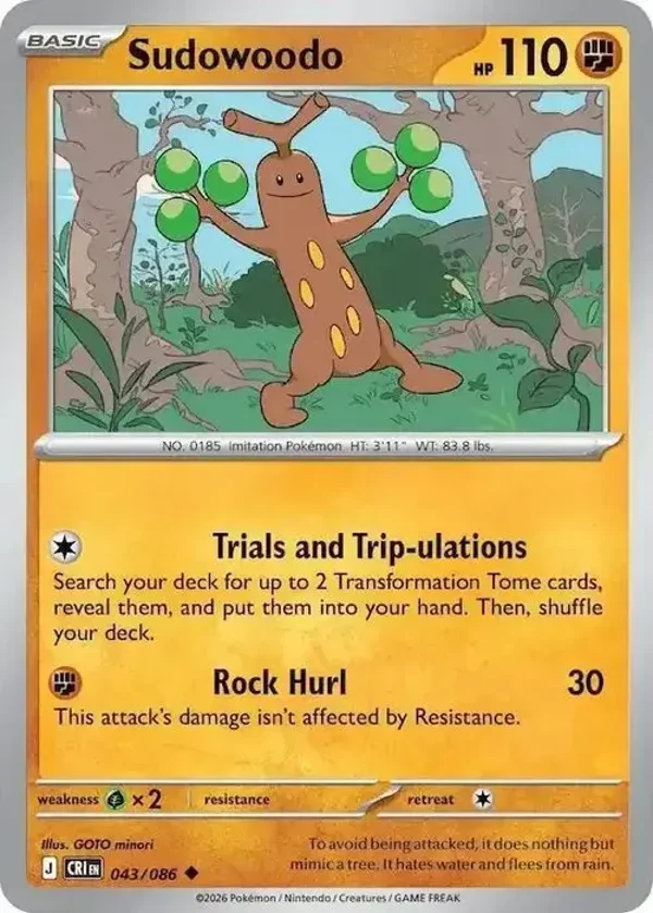 Sudowoodo 043/086 Chaos Rising