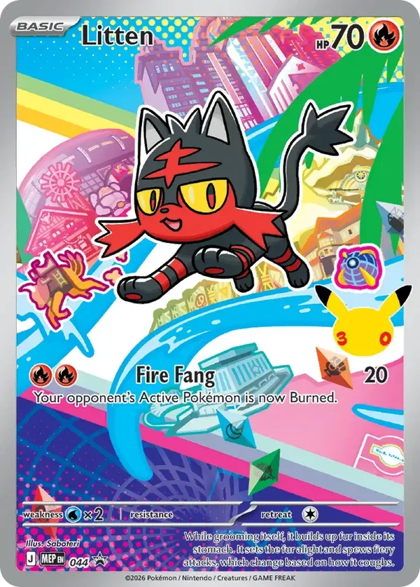 Litten 044 Mega Evolution Black Star Celebration Promo