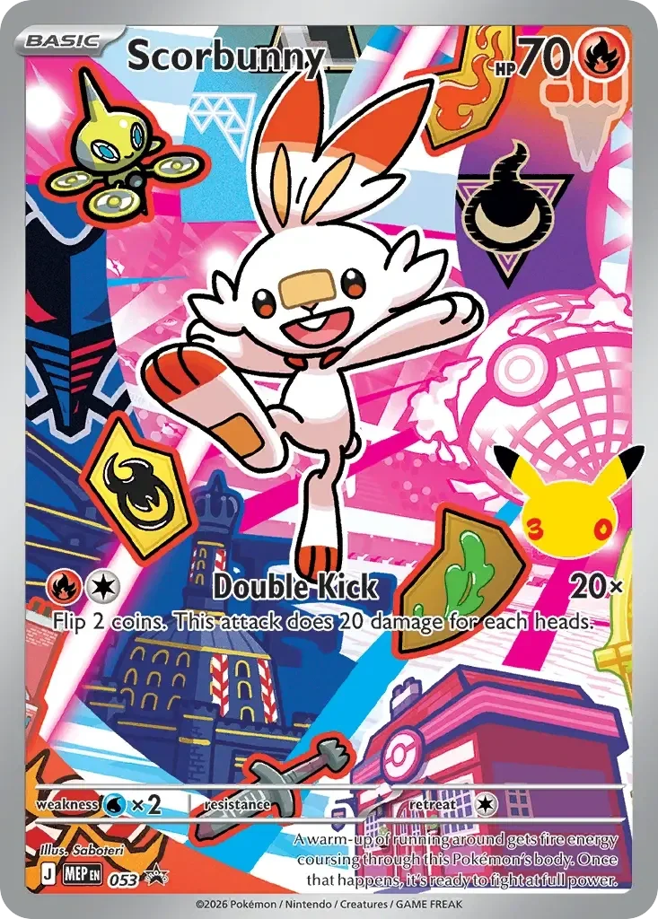 Scorbunny 053 Mega Evolution Black Star Celebration Promo