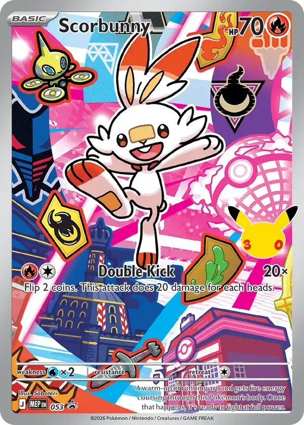 Scorbunny 053 Mega Evolution Black Star Celebration Promo