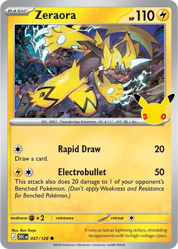 Zeraora 057/128 30th Celebration