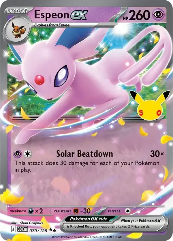 Espeon EX 070/128 30th Celebration Double Rare
