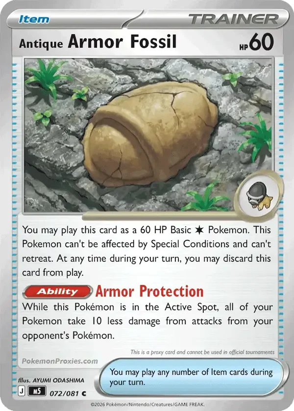 Antique Armor Fossil 072/084 Pitch Black