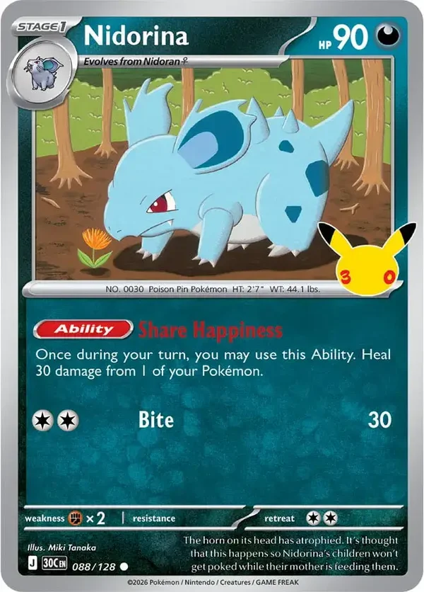 Nidorina 088/128 30th Celebration
