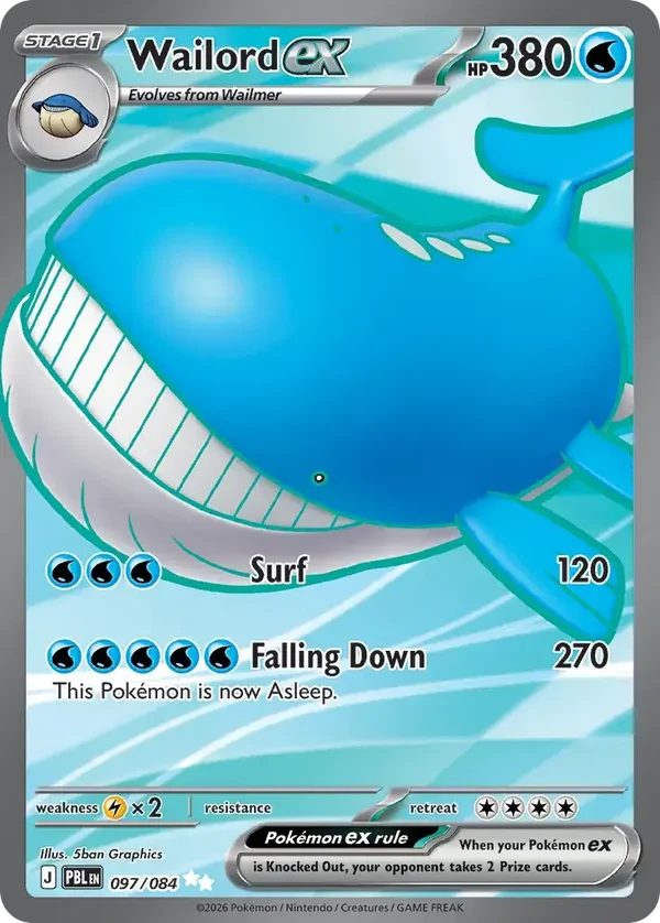 Wailord EX 097/084 Pitch Black Ultra Rare