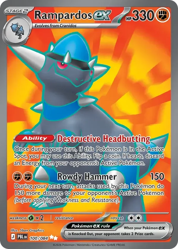Rampardos EX 100/084 Pitch Black Ultra Rare
