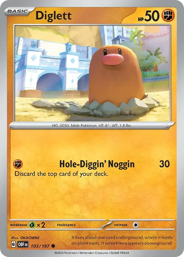 Diglett 103/197 Obsidian Flames