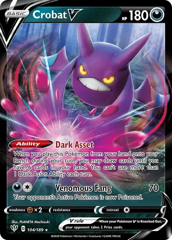 Crobat V 104/189 Darkness Ablaze Rare Holo V
