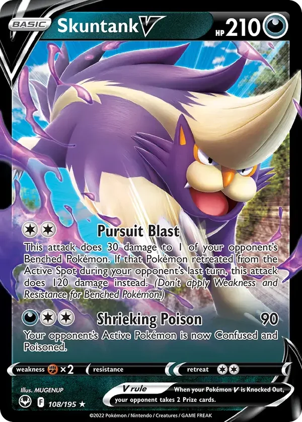 Skuntank V 108/195 Silver Tempest Rare Holo V