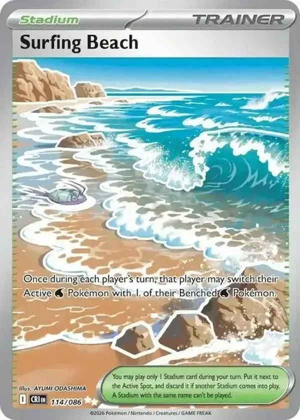 Surfing Beach 114/086 Chaos Rising Ultra Rare