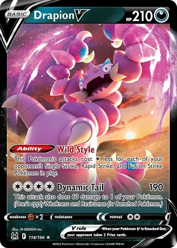 Drapion V 118/196 Lost Origin Rare Holo V