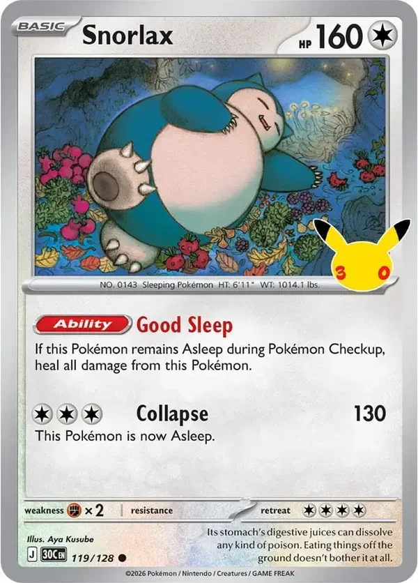 Snorlax 119/128 30th Celebration