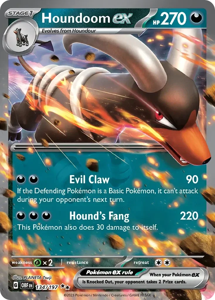Houndoom EX 134/197 Obsidian Flames