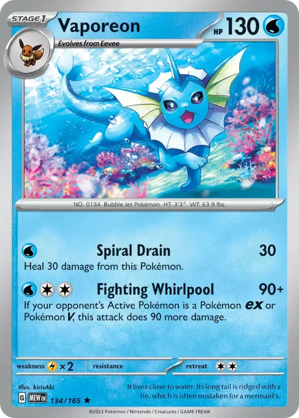 Vaporeon 134/165 Mew 151
