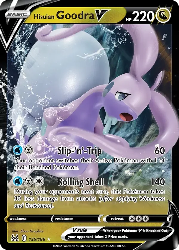 Hisuian Goodra V 135/196 Lost Origin Rare Holo V