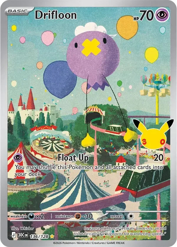 Drifloon 136/128 30C Illustration Rare